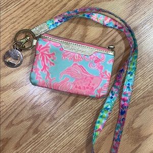 Lilly Pulitzer card/ID holder/coin pouch & lanyard